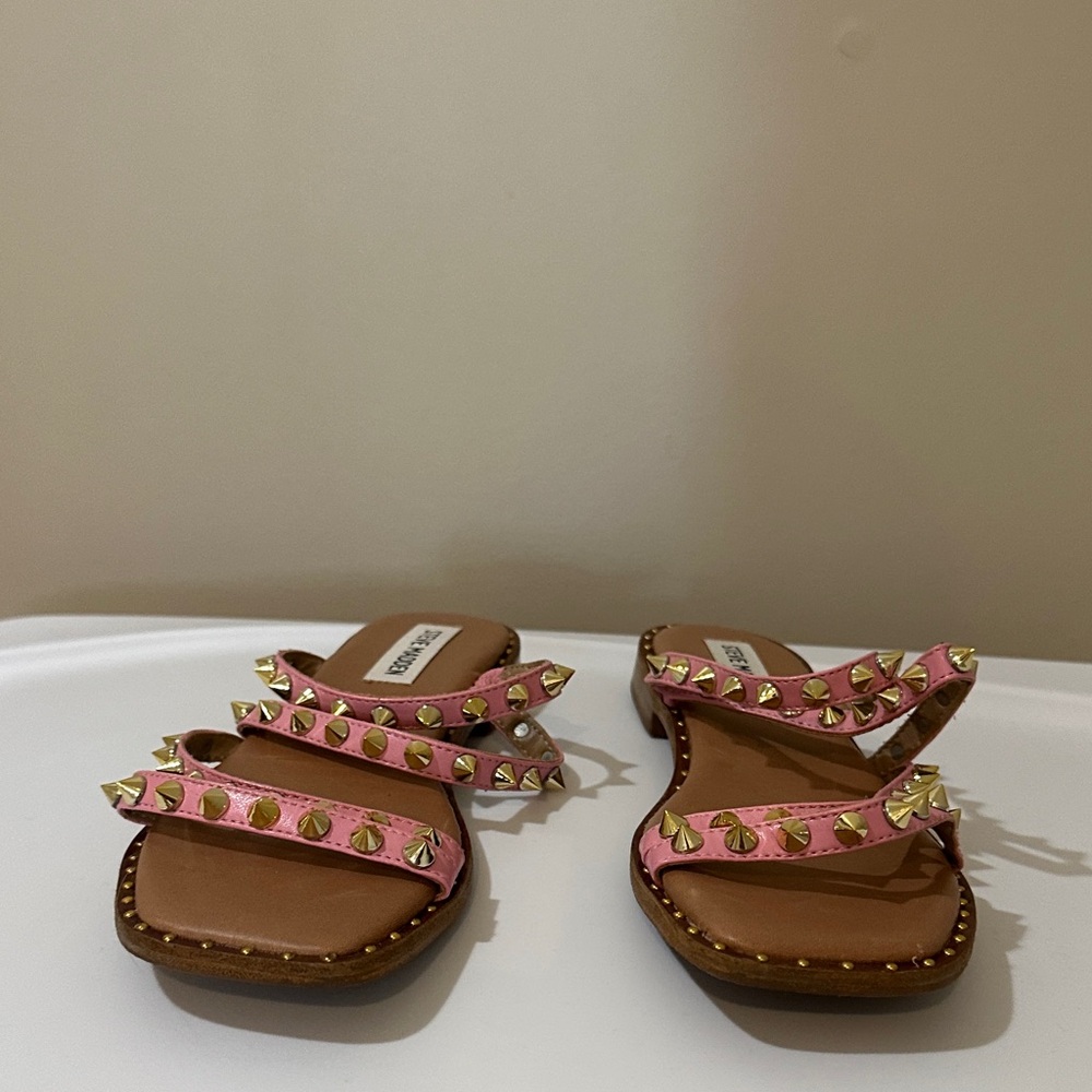 Steve Madden Pink Sandals with Gold Accents